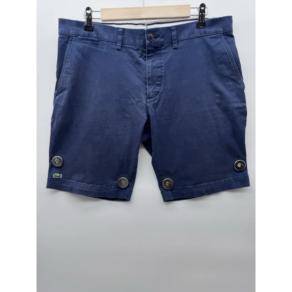Lacoste Men's Slim Fit Chino Navy Blue Shorts Size 34